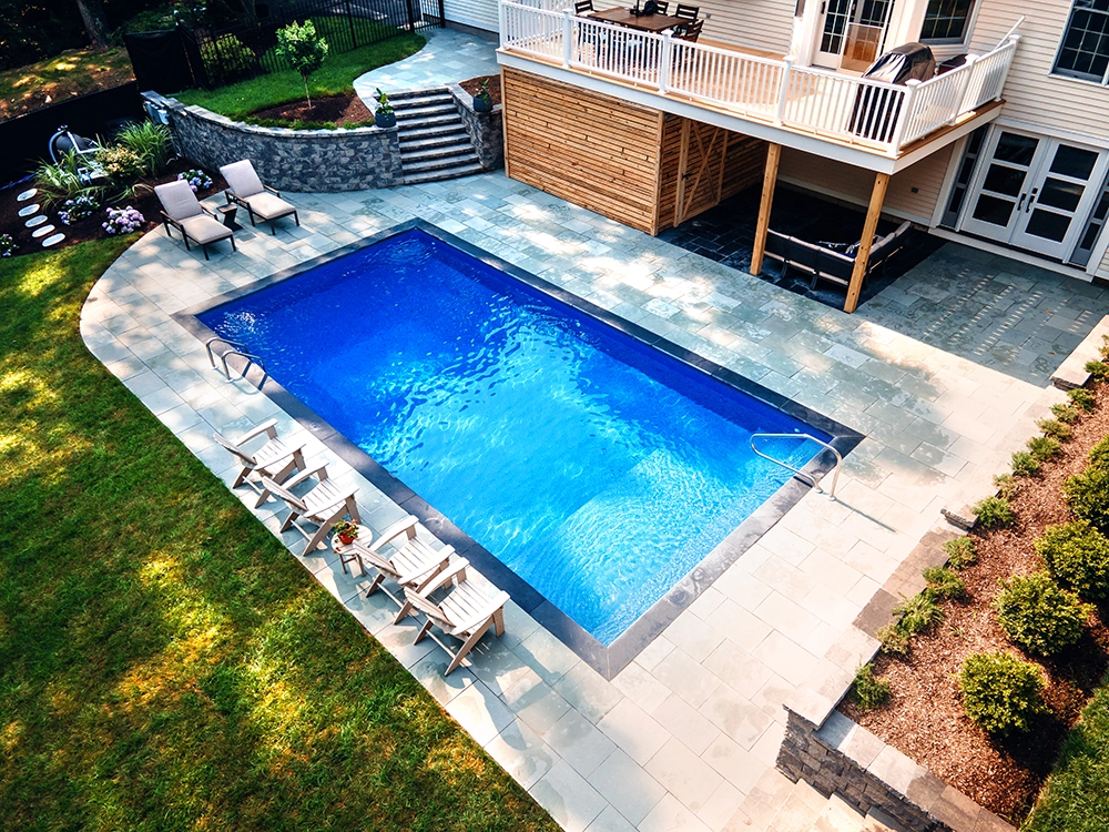 East Greenwich, RI inground pool view